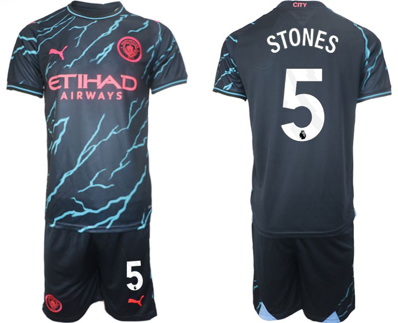 Men 2023-2024 Club Manchester City away blue #5 Soccer Jersey->manchester city jersey->Soccer Club Jersey